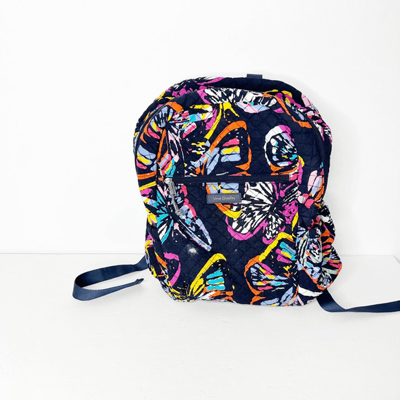 VERA BRADLEY ICONIC BACKPACK BUTTERFLY FLUTTER SIGNATURE COTTON Retired - Picture 2 of 6